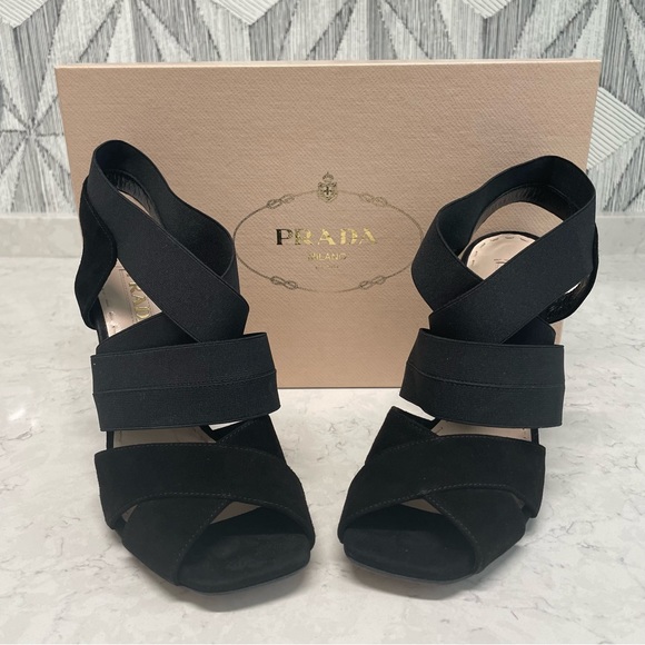 Prada Milano 1 x 248D Camoscio Elastic Heels - Picture 1 of 7